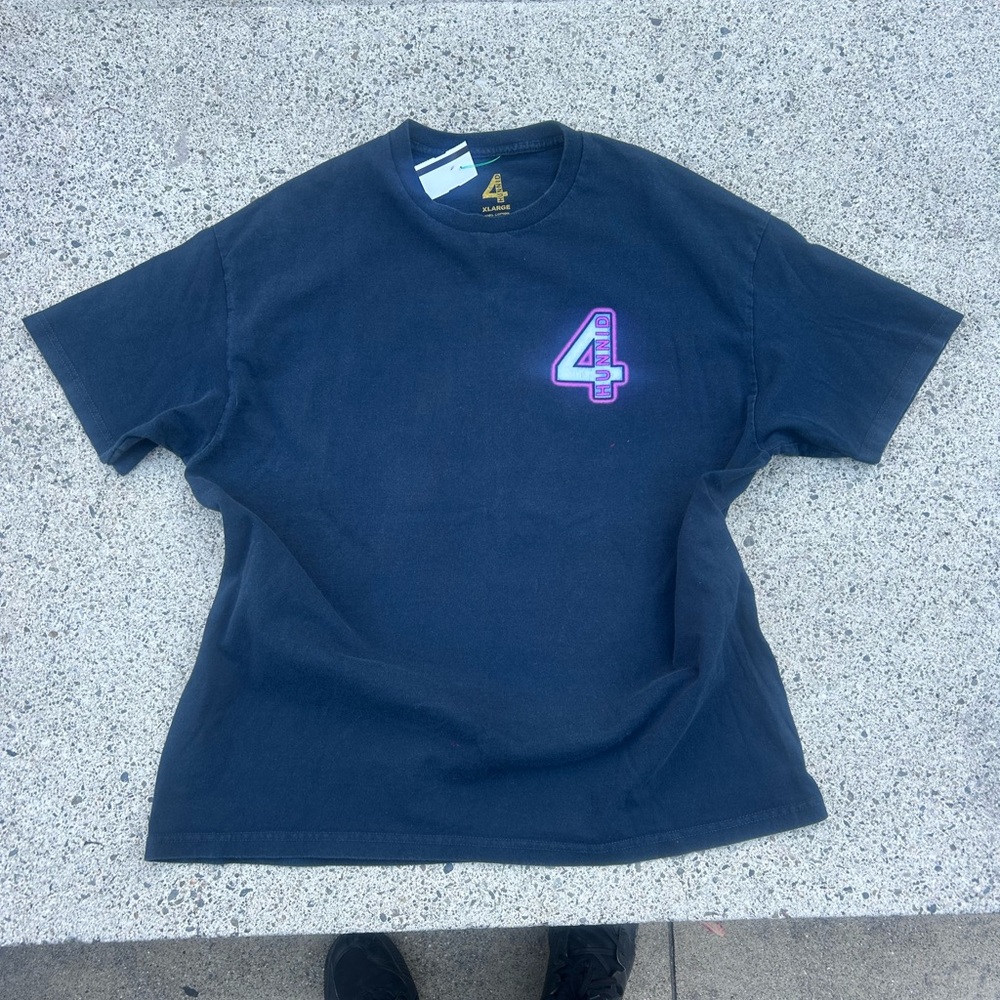 Black T-Shirt with Purple Graphic